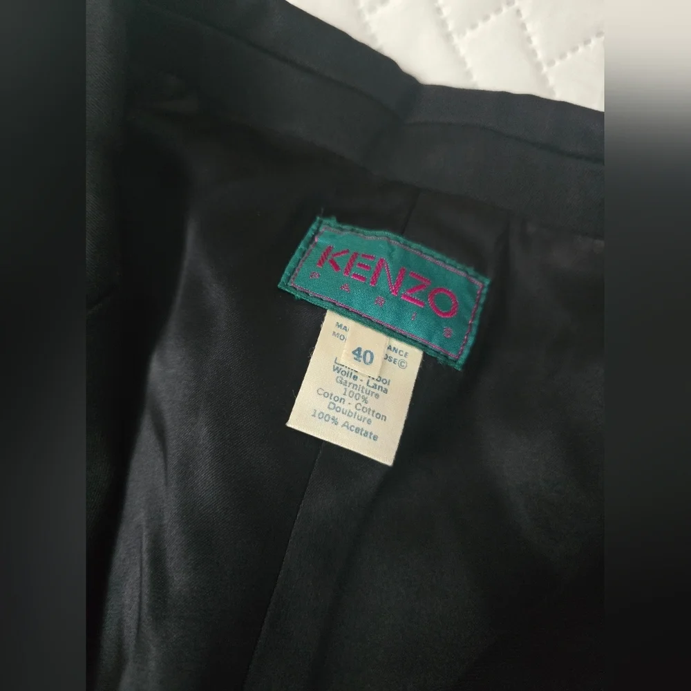 Kenzo Paris Vintage Women's Black Double-Breasted Blazer
